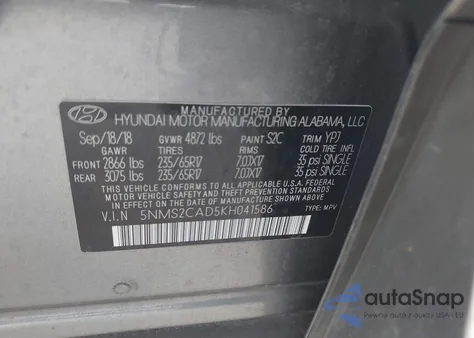 2019 Hyundai Santa Fe Se из США, поврежденный, VIN 5NMS2CAD5KH041586